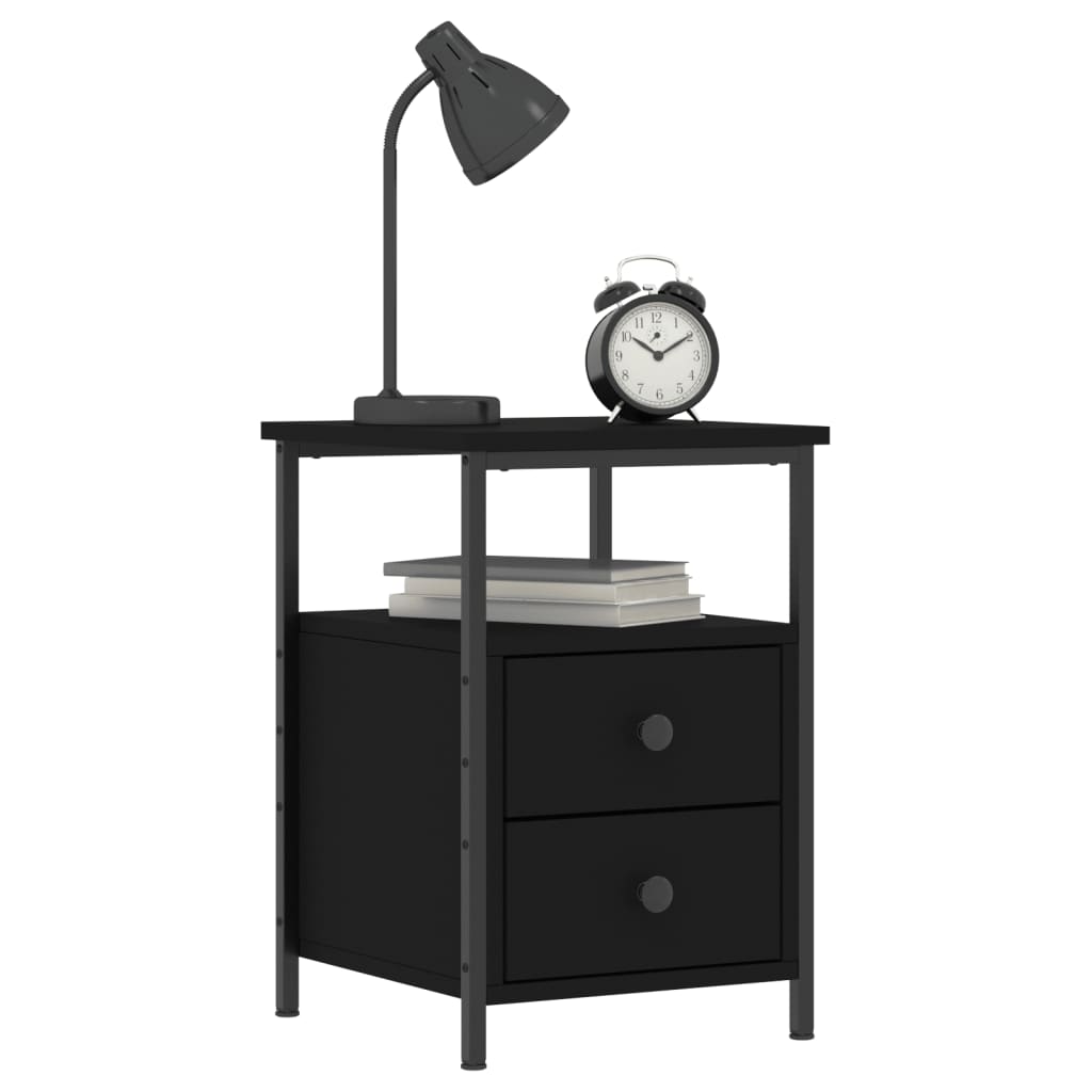 vidaXL Κομοδίνο Μαύρο 34 x 35,5 x 50 εκ. από Επεξεργασμένο Ξύλο