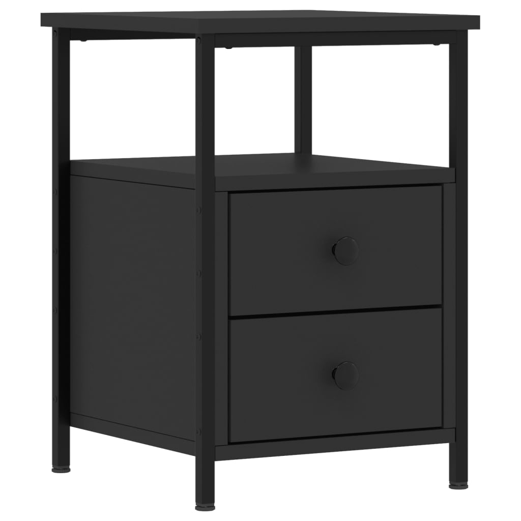 vidaXL Κομοδίνα 2 τεμ. Μαύρα 34 x 35,5 x 50 εκ. από Επεξεργασμένο Ξύλο