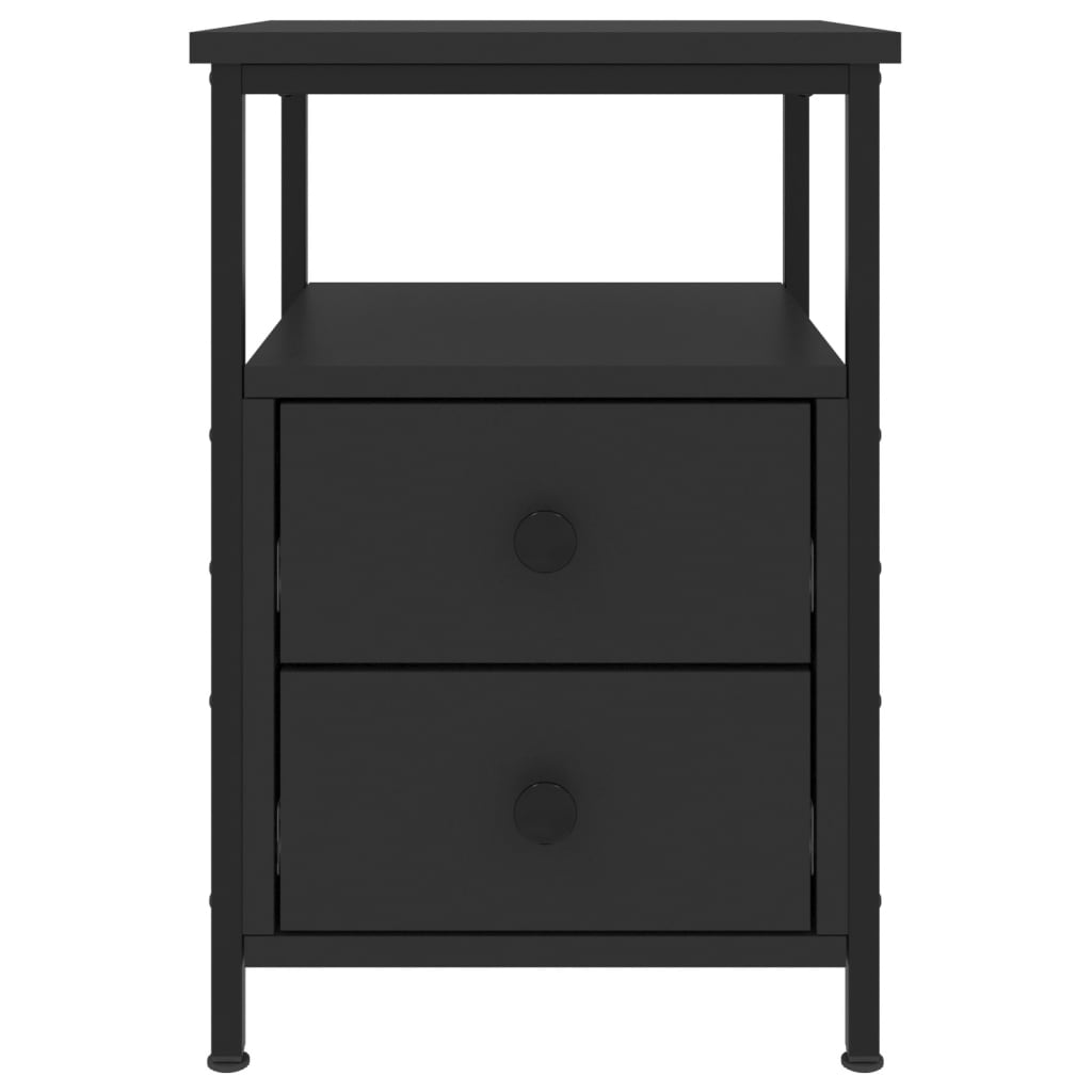 vidaXL Κομοδίνα 2 τεμ. Μαύρα 34 x 35,5 x 50 εκ. από Επεξεργασμένο Ξύλο