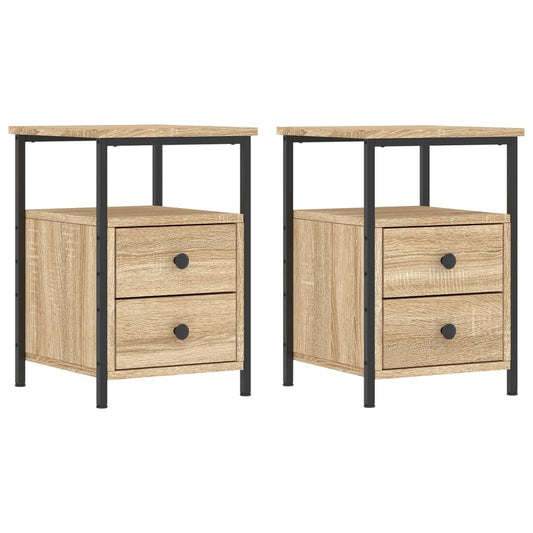 vidaXL Κομοδίνα 2 τεμ. Sonoma Δρυς 34x35,5x50 εκ. Επεξεργασμένο Ξύλο