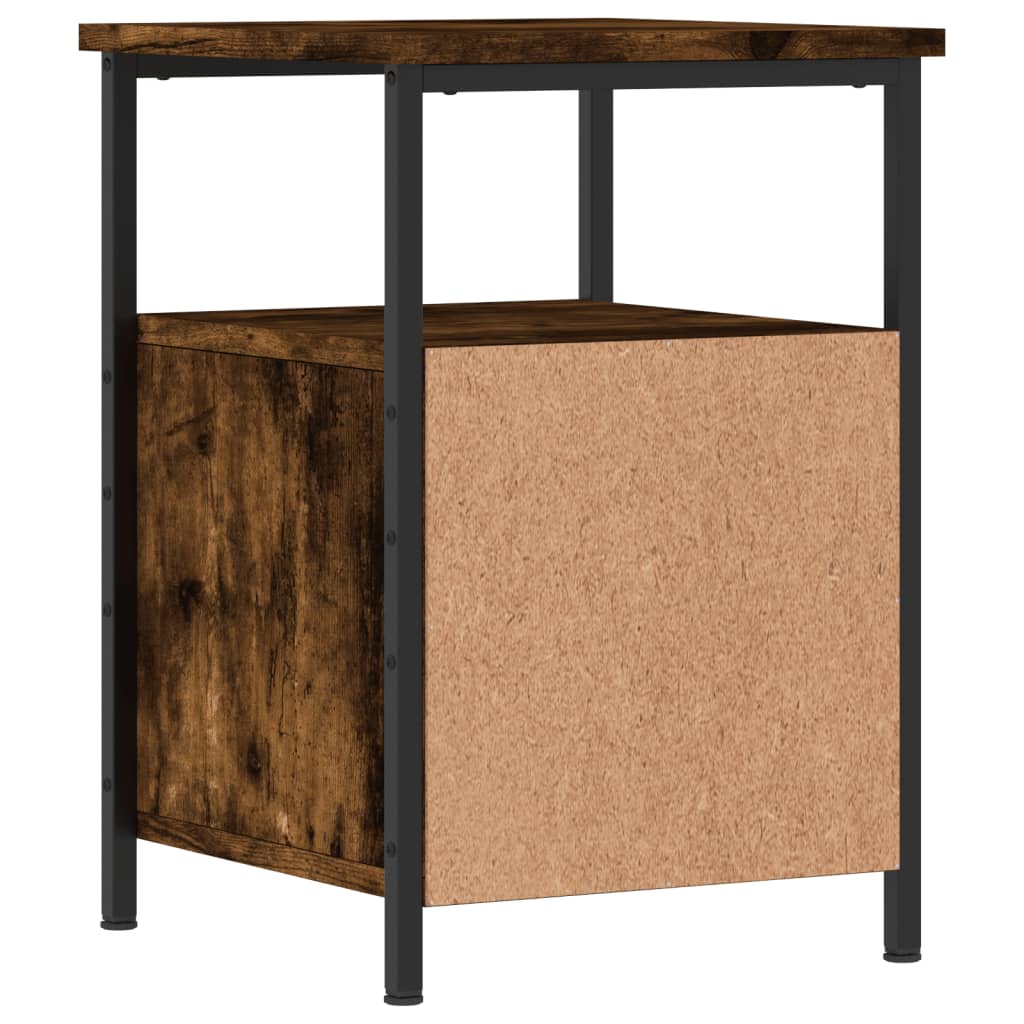 vidaXL Κομοδίνο 2 τεμ. Καπνιστή Δρυς 34x35,5x50 εκ. Επεξεργασμένο Ξύλο