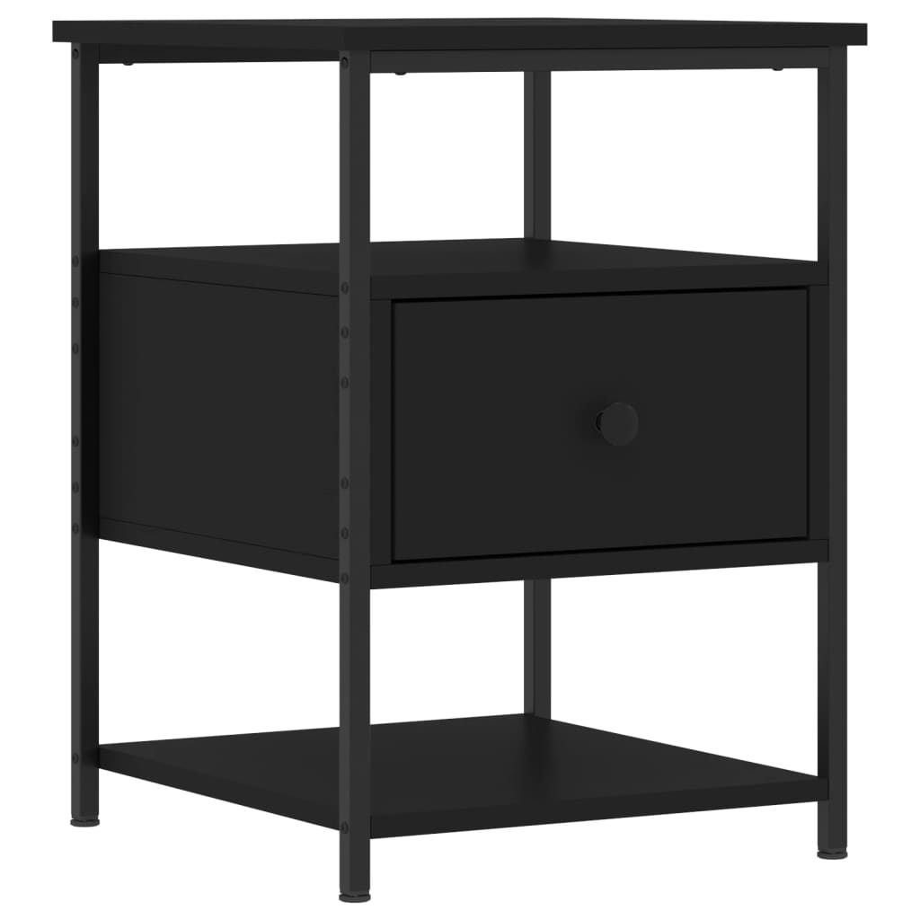 vidaXL Κομοδίνα 2 τεμ. Μαύρα 40 x 42 x 56 εκ. από Επεξεργασμένο Ξύλο