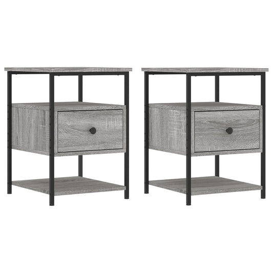 vidaXL Κομοδίνα 2 τεμ. Γκρι Sonoma 40 x 42 x 56 εκ. από Επεξεργ. Ξύλο