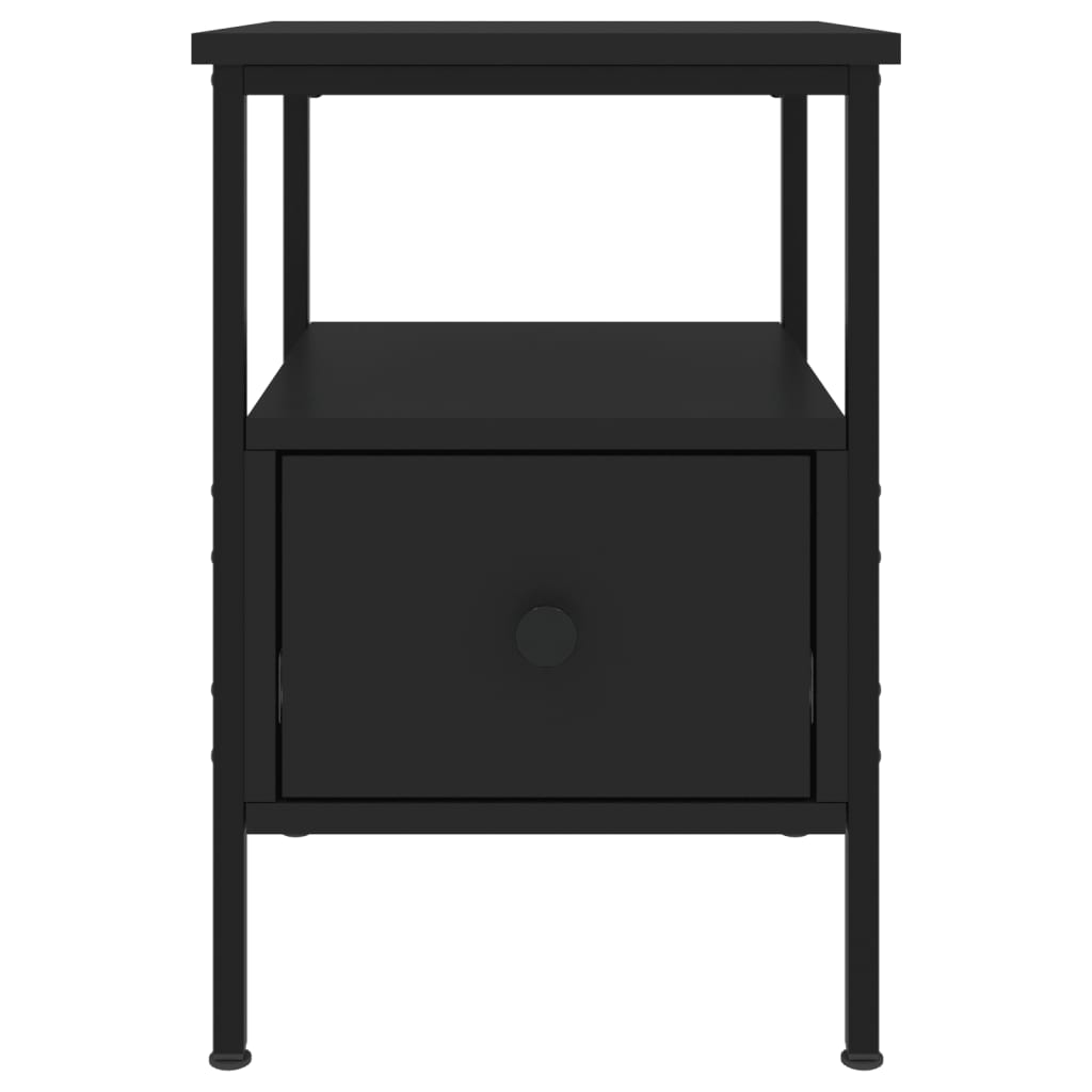vidaXL Κομοδίνα 2 τεμ. Μαύρα 34 x 36 x 50 εκ. από Επεξεργασμένο Ξύλο
