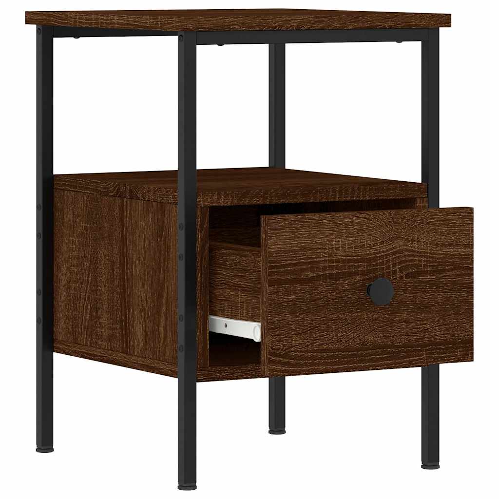 vidaXL Κομοδίνα 2 τεμ. Καφέ Δρυς 34 x 36 x 50 εκ. Επεξεργασμένο Ξύλο