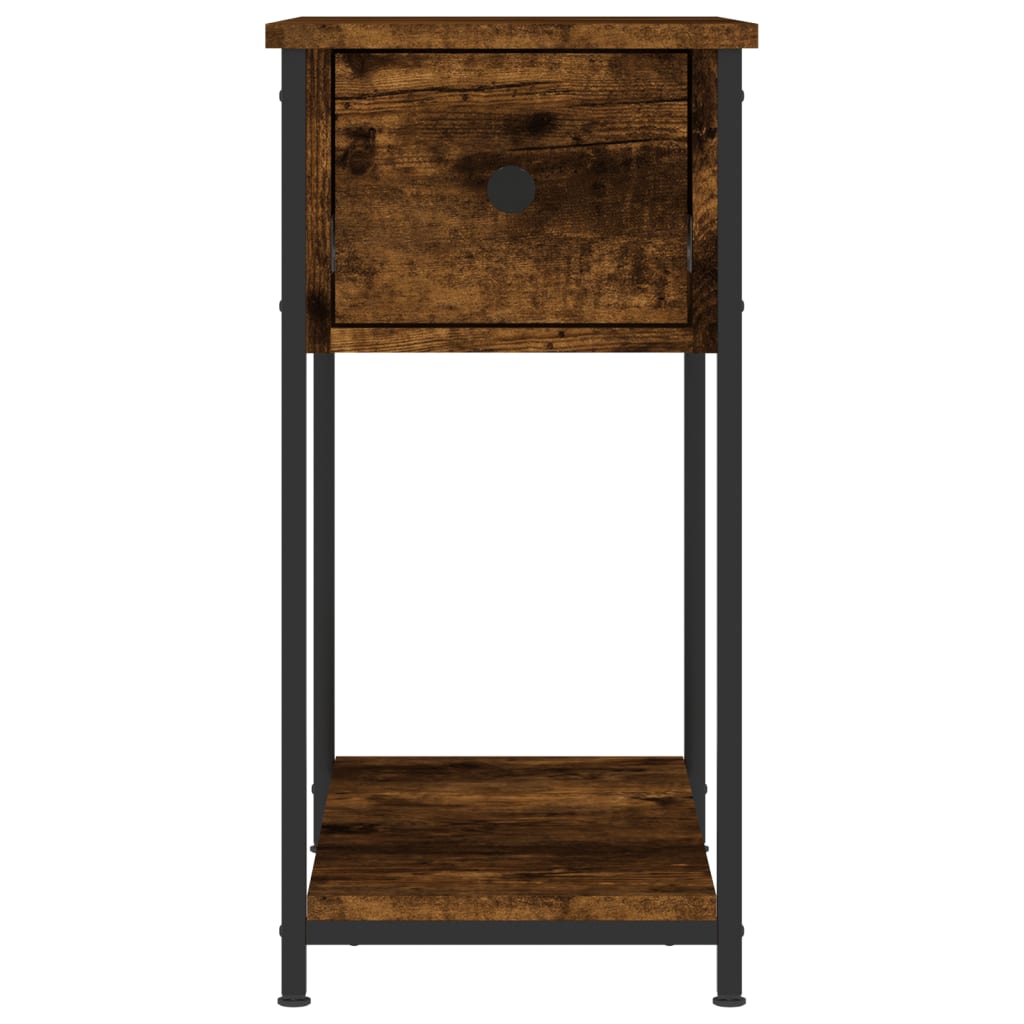 vidaXL Κομοδίνα 2 τεμ. Καπνιστή Δρυς 30 x 60 x 60 εκ. Επεξεργ. Ξύλο