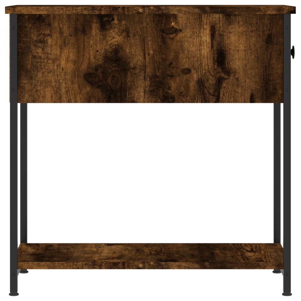 vidaXL Κομοδίνα 2 τεμ. Καπνιστή Δρυς 30 x 60 x 60 εκ. Επεξεργ. Ξύλο