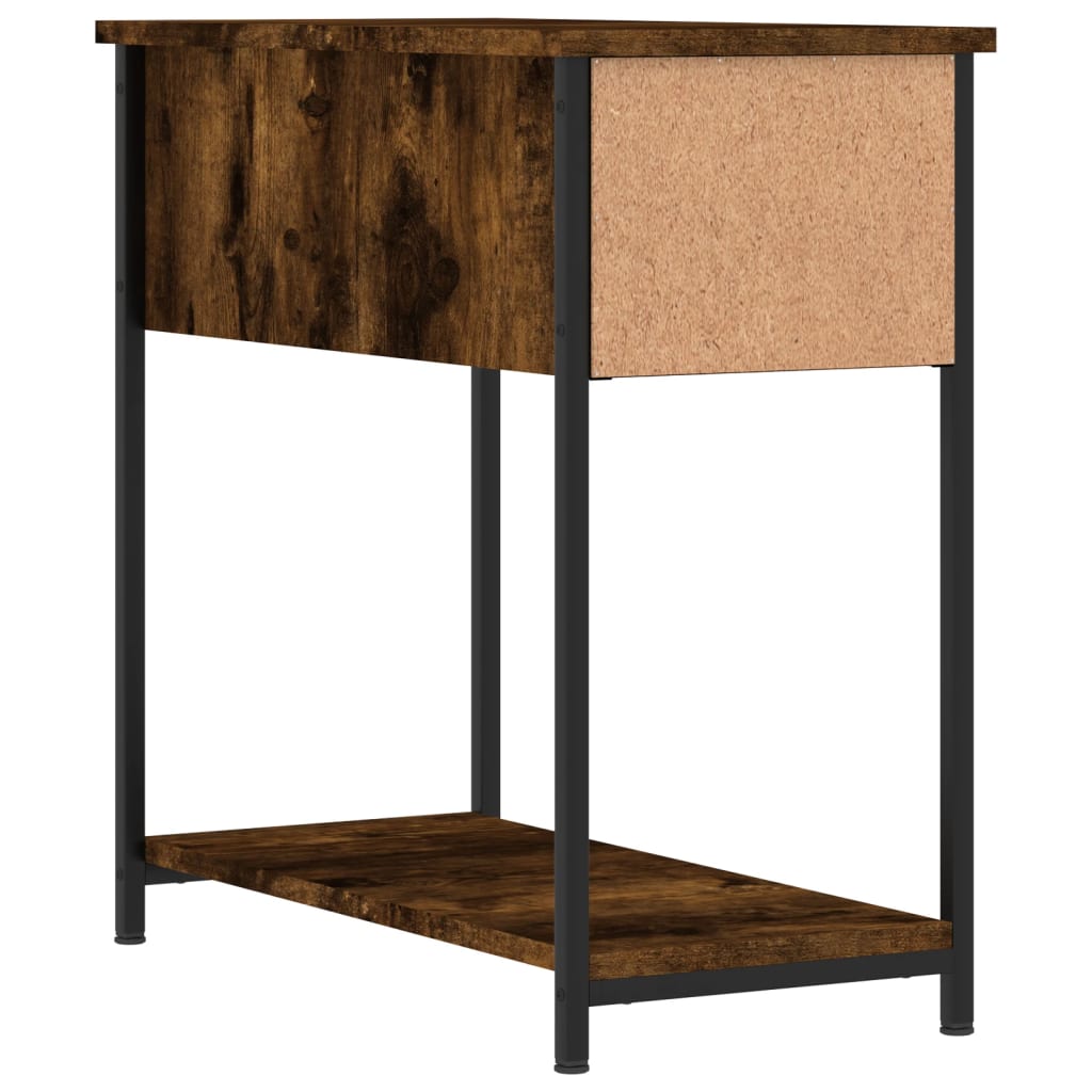 vidaXL Κομοδίνα 2 τεμ. Καπνιστή Δρυς 30 x 60 x 60 εκ. Επεξεργ. Ξύλο