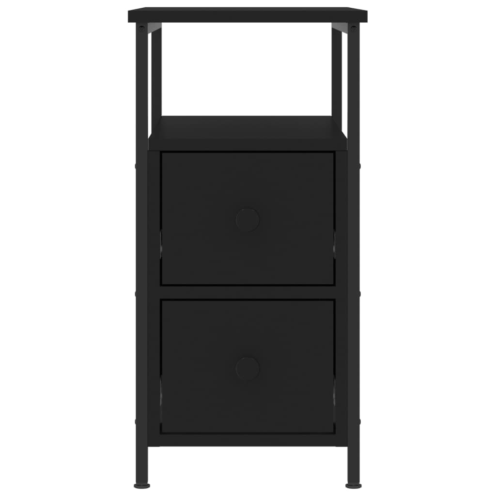 vidaXL Κομοδίνα 2 τεμ. Μαύρα 30 x 60 x 60 εκ. από Επεξεργασμένο Ξύλο
