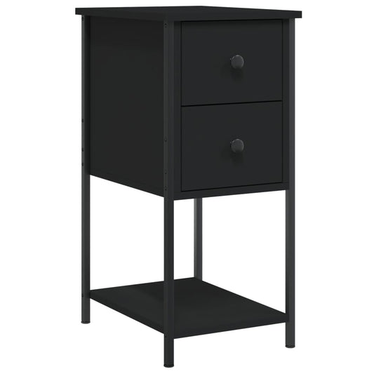 vidaXL Κομοδίνο Μαύρο 32 x 42 x 70 εκ. από Επεξεργασμένο Ξύλο