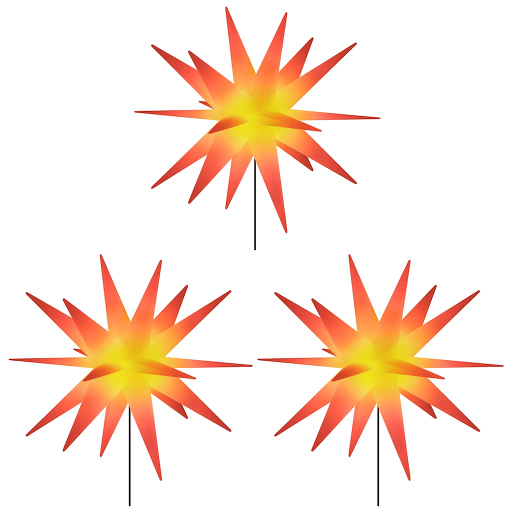 vidaXL Φωτιστικά Χριστ. με Ακίδες 3Τεμ LED Αναδιπλούμενα Κόκκινα 57 εκ
