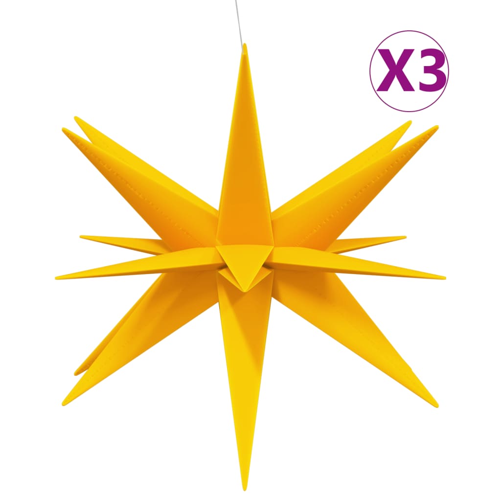 vidaXL Φωτιστικά Χριστ. με LED 3 τεμ. Αναδιπλούμενα Κίτρινα 100 εκ.