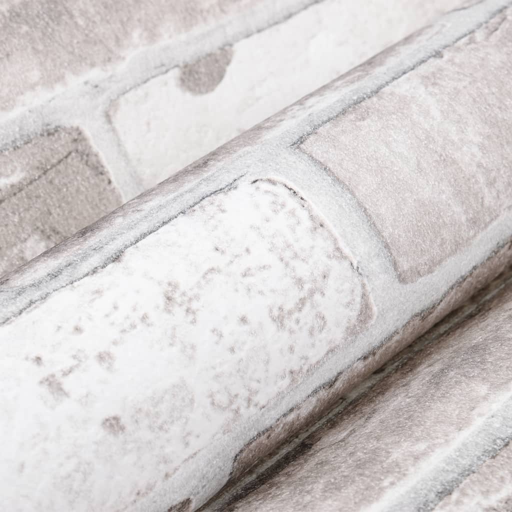 vidaXL Ταπετσαρία 3D με Σχέδιο Τούβλων Γκρι 10x0,53μ Non-woven