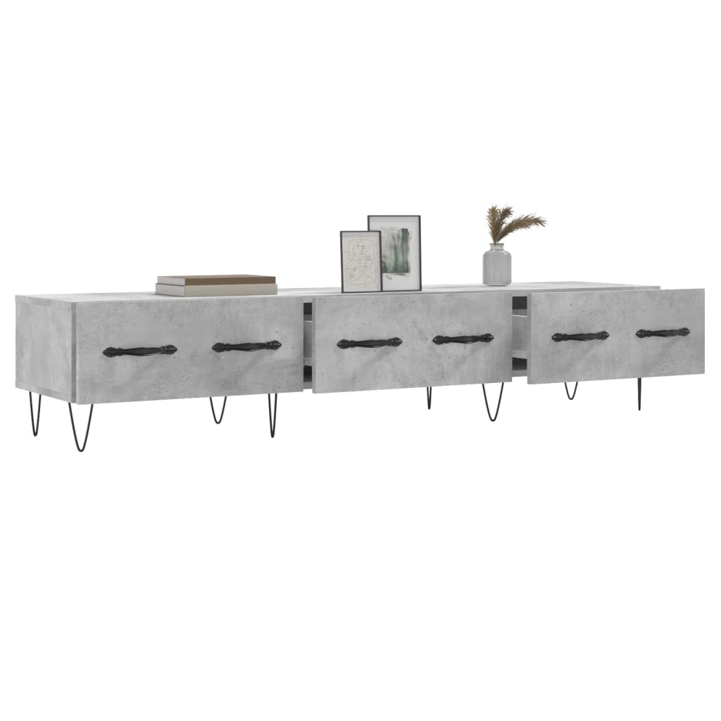 vidaXL Έπιπλο Τηλεόρασης Γκρι Σκυροδέματος 150x36x30 εκ. Επεξ. Ξύλο