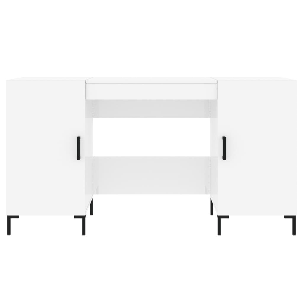 vidaXL Γραφείο Γυαλιστερό Λευκό 140x50x75 εκ. Επεξεργασμένο Ξύλο