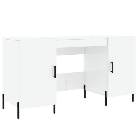 vidaXL Γραφείο Γυαλιστερό Λευκό 140x50x75 εκ. Επεξεργασμένο Ξύλο