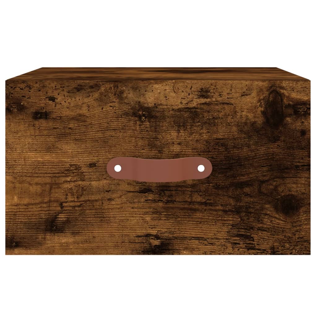 vidaXL Κομοδίνο Επιτοίχιο Καπνιστή Δρυς 35 x 35 x 20 εκ.