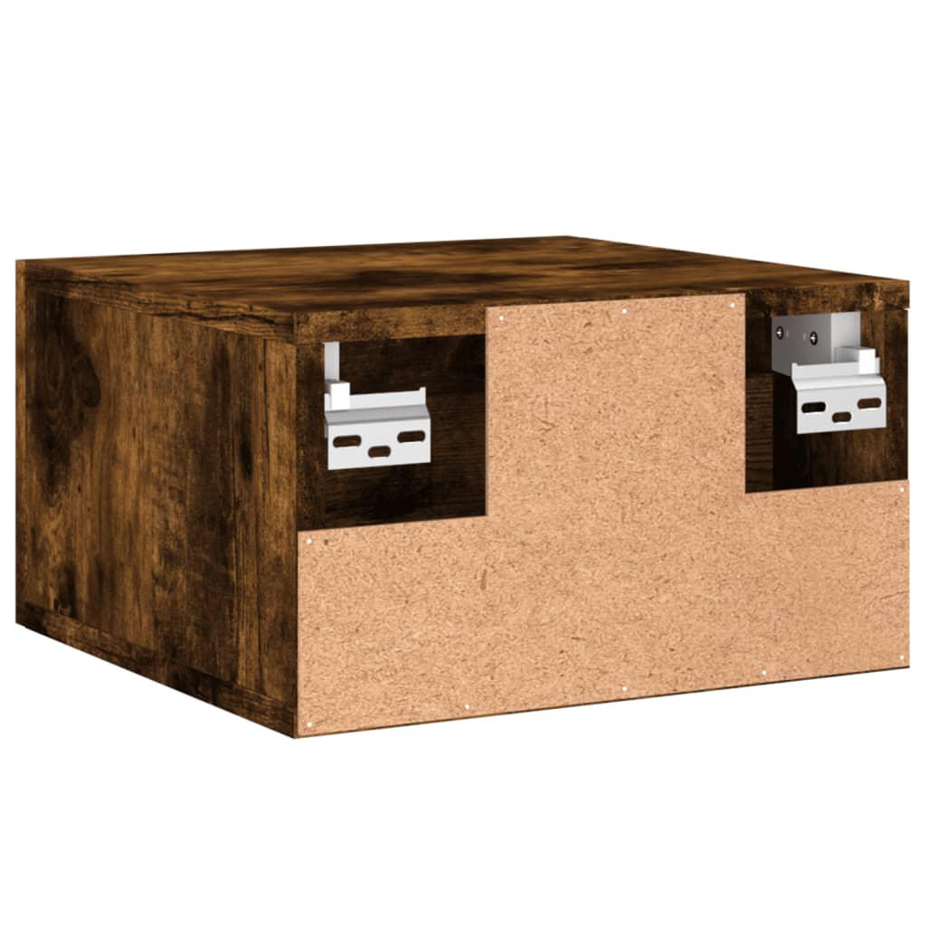 vidaXL Κομοδίνο Επιτοίχιο Καπνιστή Δρυς 35 x 35 x 20 εκ.