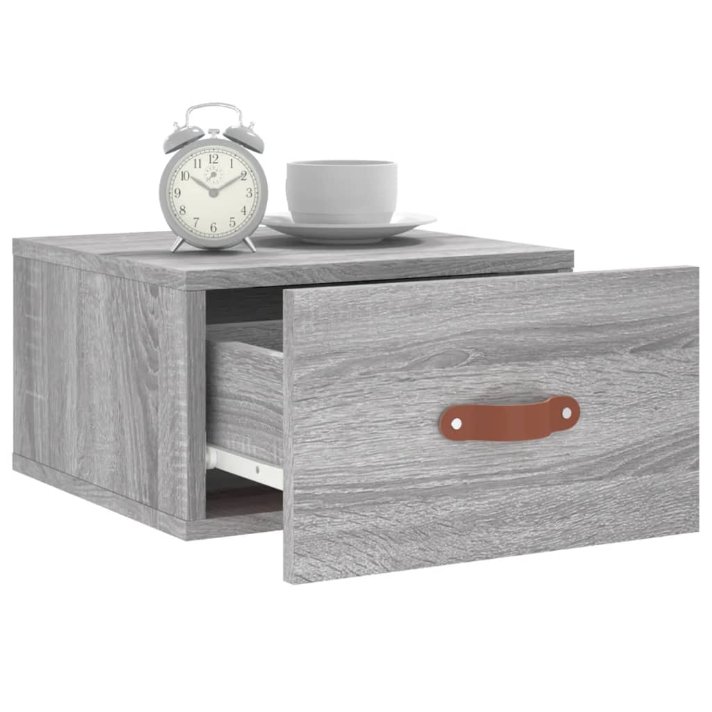 vidaXL Κομοδίνα Επιτοίχια Γκρι Sonoma 35 x 35 x 20 εκ.