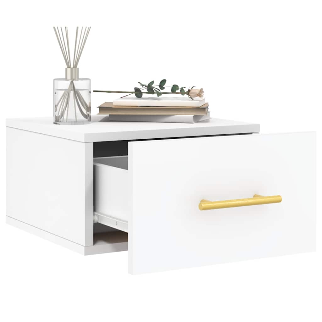 vidaXL Κομοδίνα Επιτοίχια 2 τεμ. Λευκά 35x35x20 εκ.