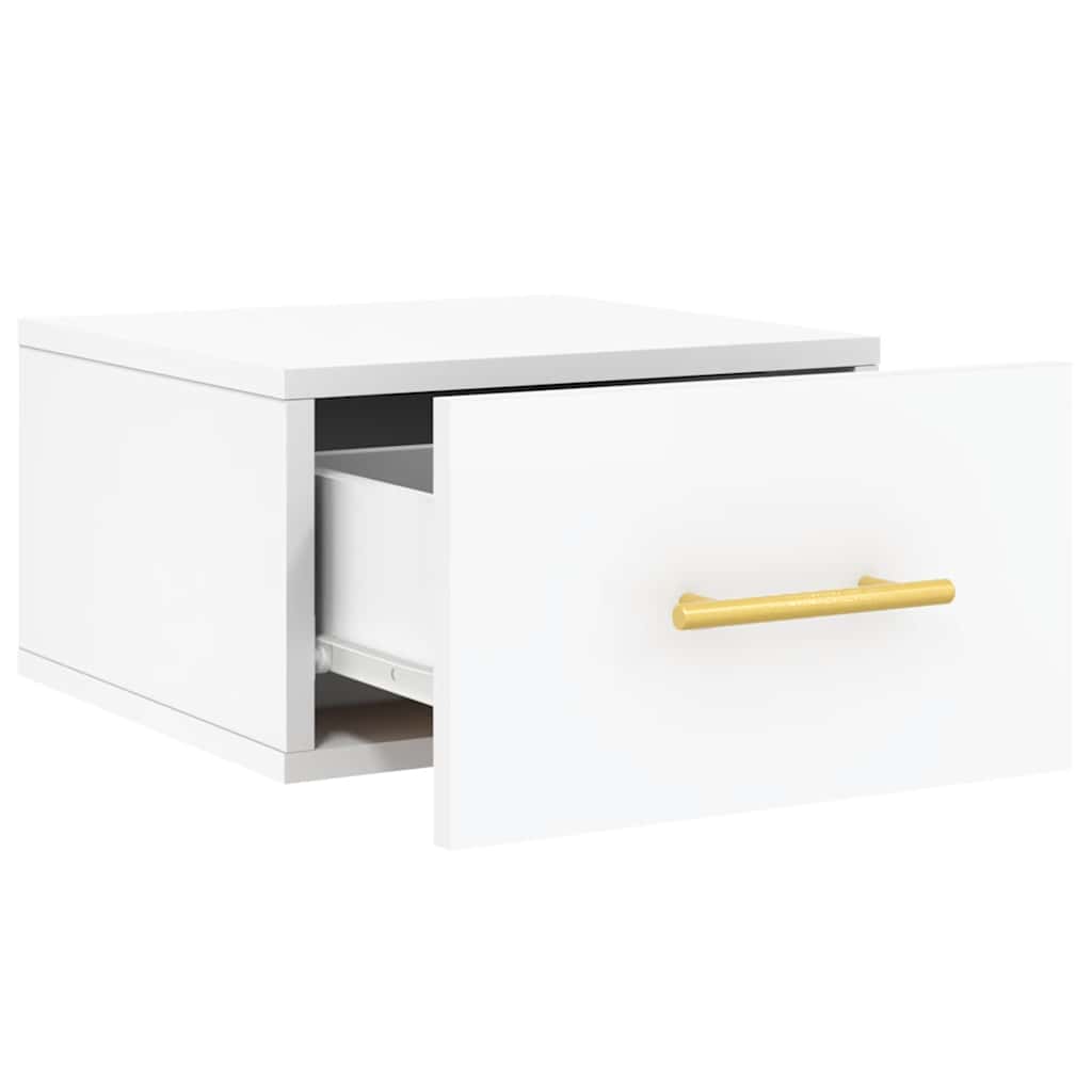 vidaXL Κομοδίνα Επιτοίχια 2 τεμ. Λευκά 35x35x20 εκ.