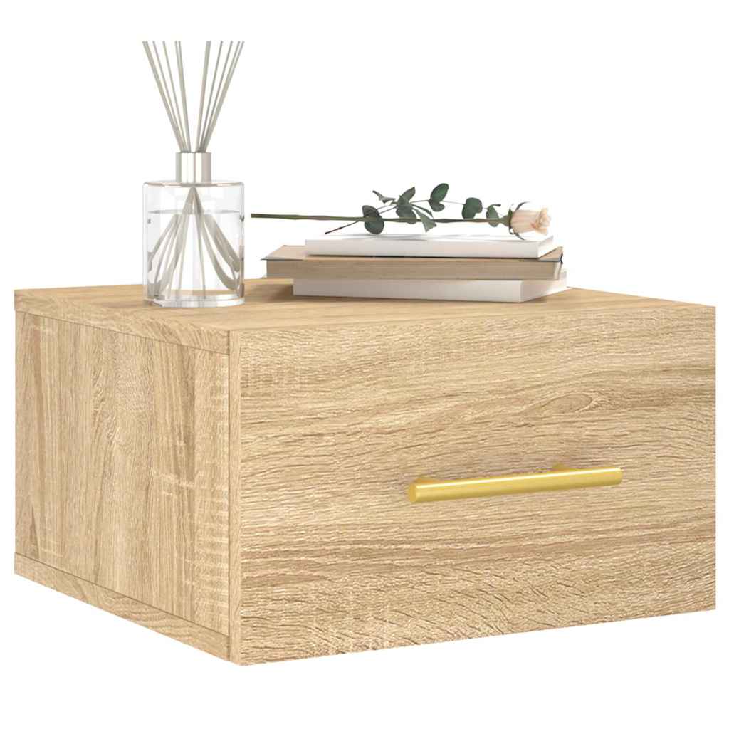 vidaXL Κομοδίνα Επιτοίχια 2 τεμ. Sonoma Δρυς 35 x 35 x 20 εκ.