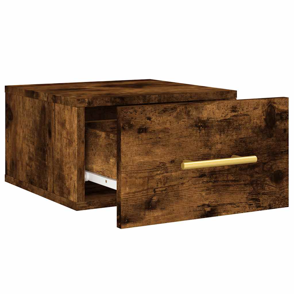 vidaXL Κομοδίνα Επιτοίχια 2 τεμ. Καπνιστή Δρυς 35x35x20 εκ.