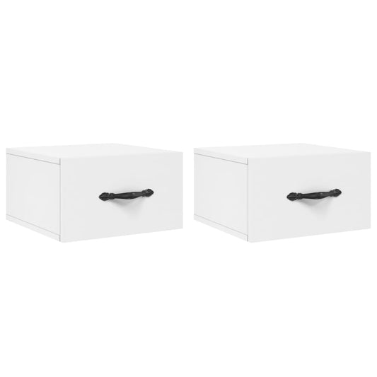 vidaXL Κομοδίνα Επιτοίχια 2 τεμ. Λευκά 35x35x20 εκ.