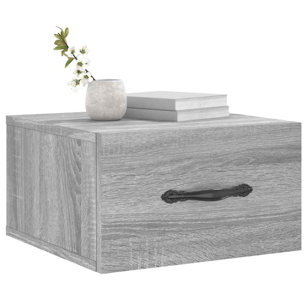 vidaXL Κομοδίνα Επιτοίχια Γκρι Sonoma 35 x 35 x 20 εκ.