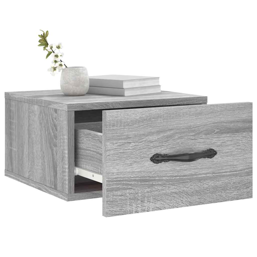 vidaXL Κομοδίνα Επιτοίχια Γκρι Sonoma 35 x 35 x 20 εκ.