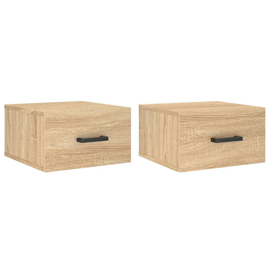 vidaXL Κομοδίνα Επιτοίχια 2 τεμ. Sonoma Δρυς 35 x 35 x 20 εκ.