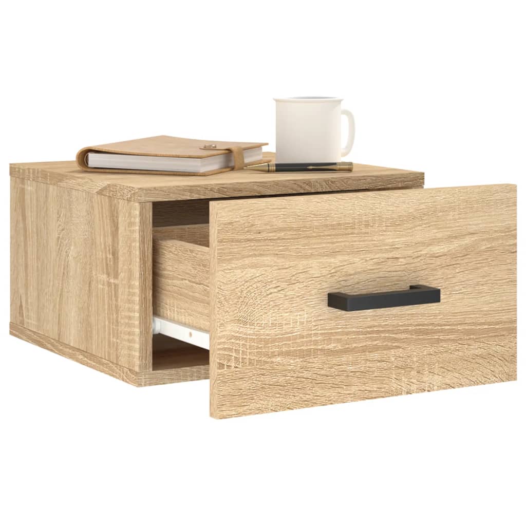 vidaXL Κομοδίνα Επιτοίχια 2 τεμ. Sonoma Δρυς 35 x 35 x 20 εκ.