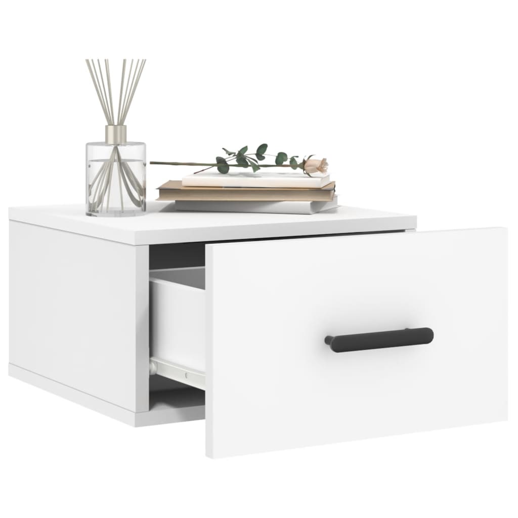 vidaXL Κομοδίνο Επιτοίχιο Λευκά 35 x 35 x 20 εκ.