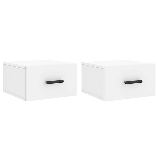 vidaXL Κομοδίνα Επιτοίχια 2 τεμ. Λευκά 35x35x20 εκ.