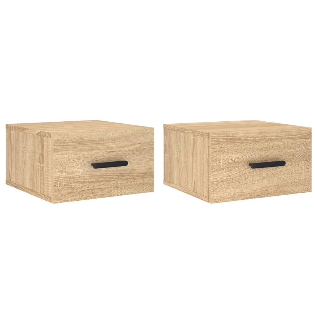 vidaXL Κομοδίνα Επιτοίχια 2 τεμ. Sonoma Δρυς 35 x 35 x 20 εκ.