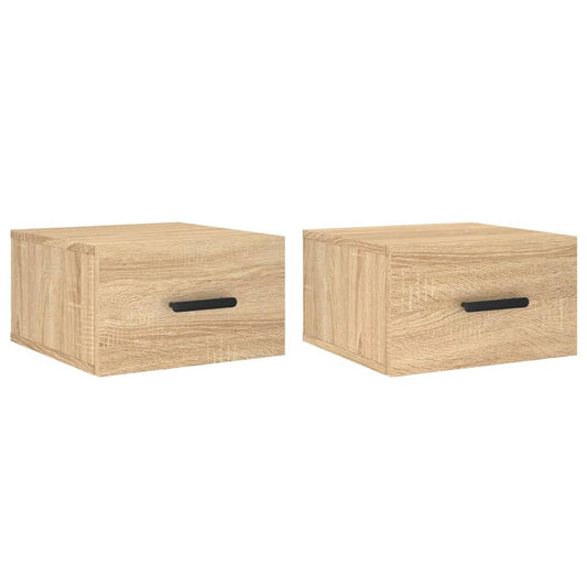 vidaXL Κομοδίνα Επιτοίχια 2 τεμ. Sonoma Δρυς 35 x 35 x 20 εκ.
