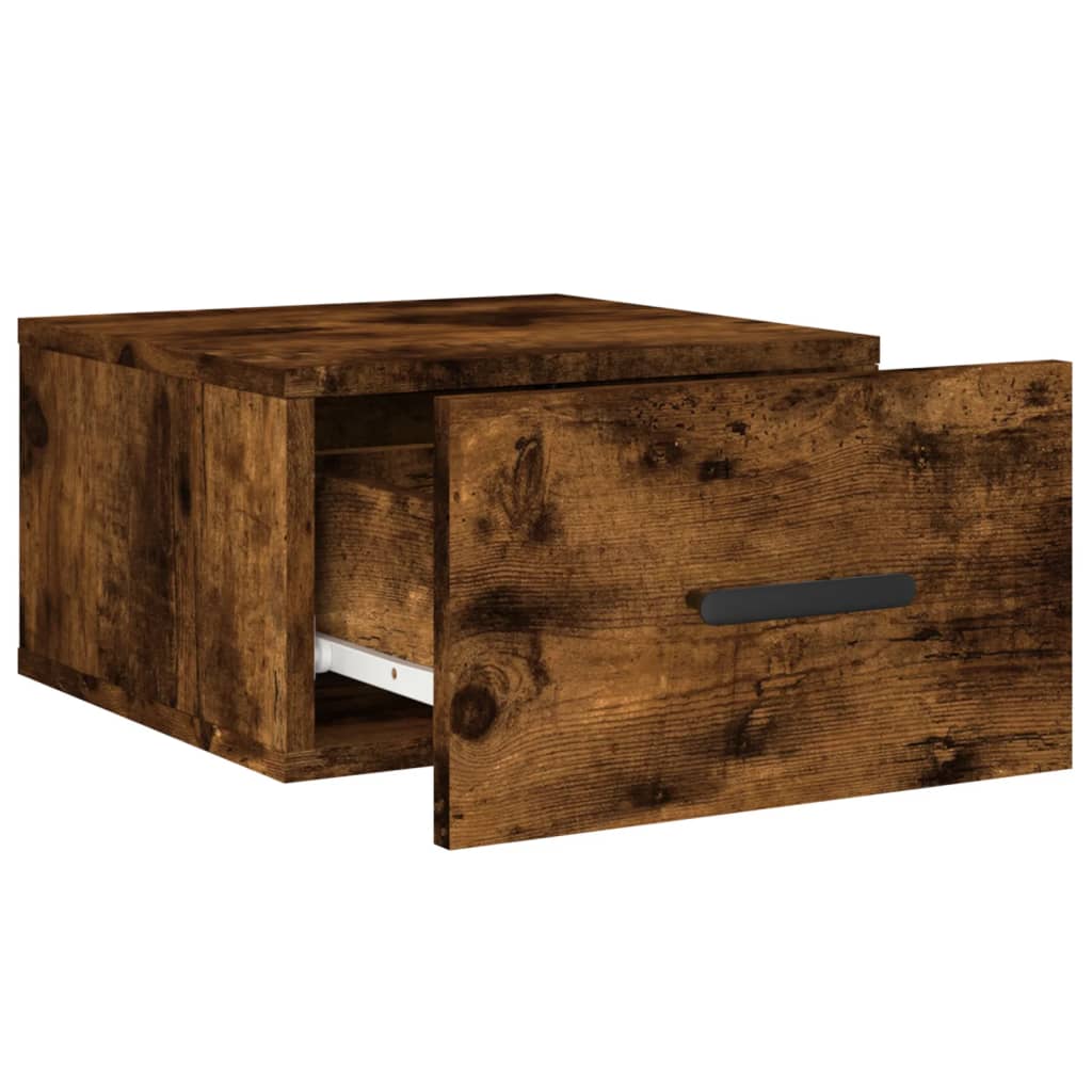 vidaXL Κομοδίνο Επιτοίχιο Καπνιστή Δρυς 35 x 35 x 20 εκ.