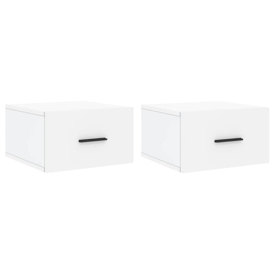 vidaXL Κομοδίνα Επιτοίχια 2 τεμ. Λευκά 35x35x20 εκ.