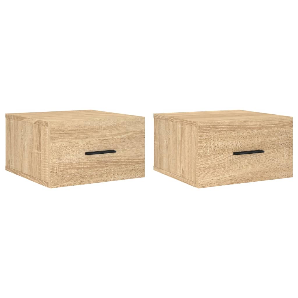 vidaXL Κομοδίνα Επιτοίχια 2 τεμ. Sonoma Δρυς 35 x 35 x 20 εκ.