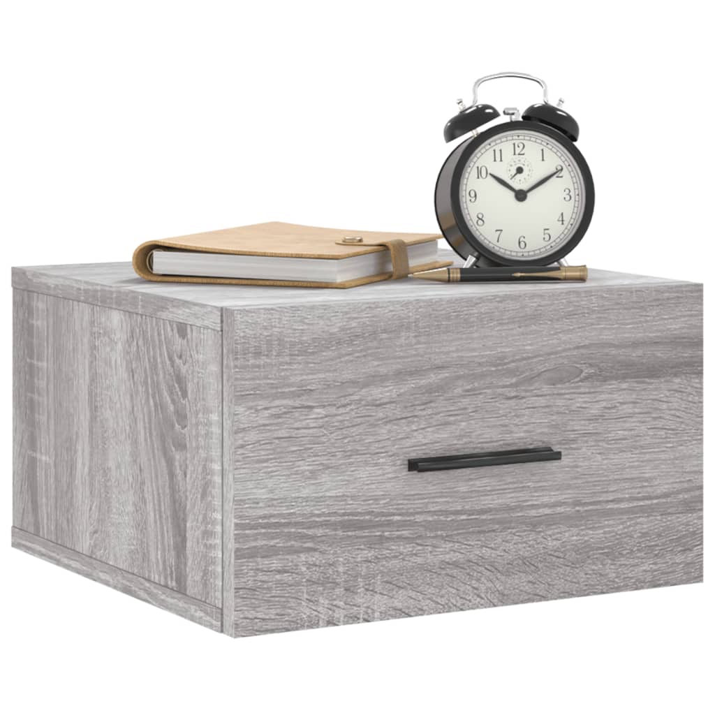 vidaXL Κομοδίνα Επιτοίχια Γκρι Sonoma 35 x 35 x 20 εκ.