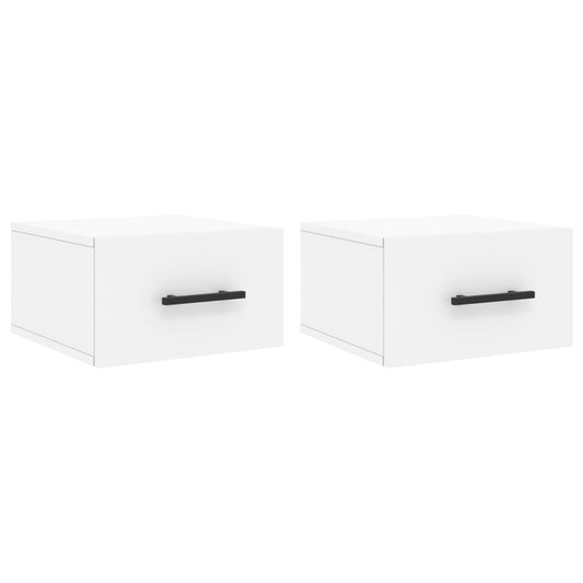 vidaXL Κομοδίνα Επιτοίχια 2 τεμ. Λευκά 35x35x20 εκ.