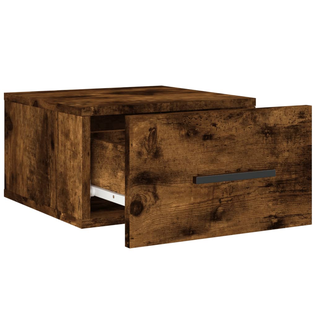 vidaXL Κομοδίνο Επιτοίχιο Καπνιστή Δρυς 35 x 35 x 20 εκ.