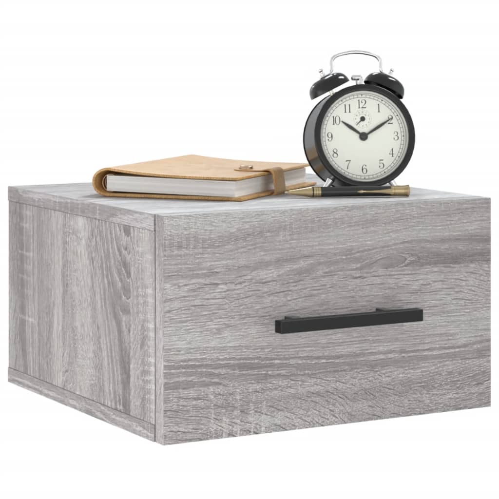 vidaXL Κομοδίνα Επιτοίχια Γκρι Sonoma 35 x 35 x 20 εκ.
