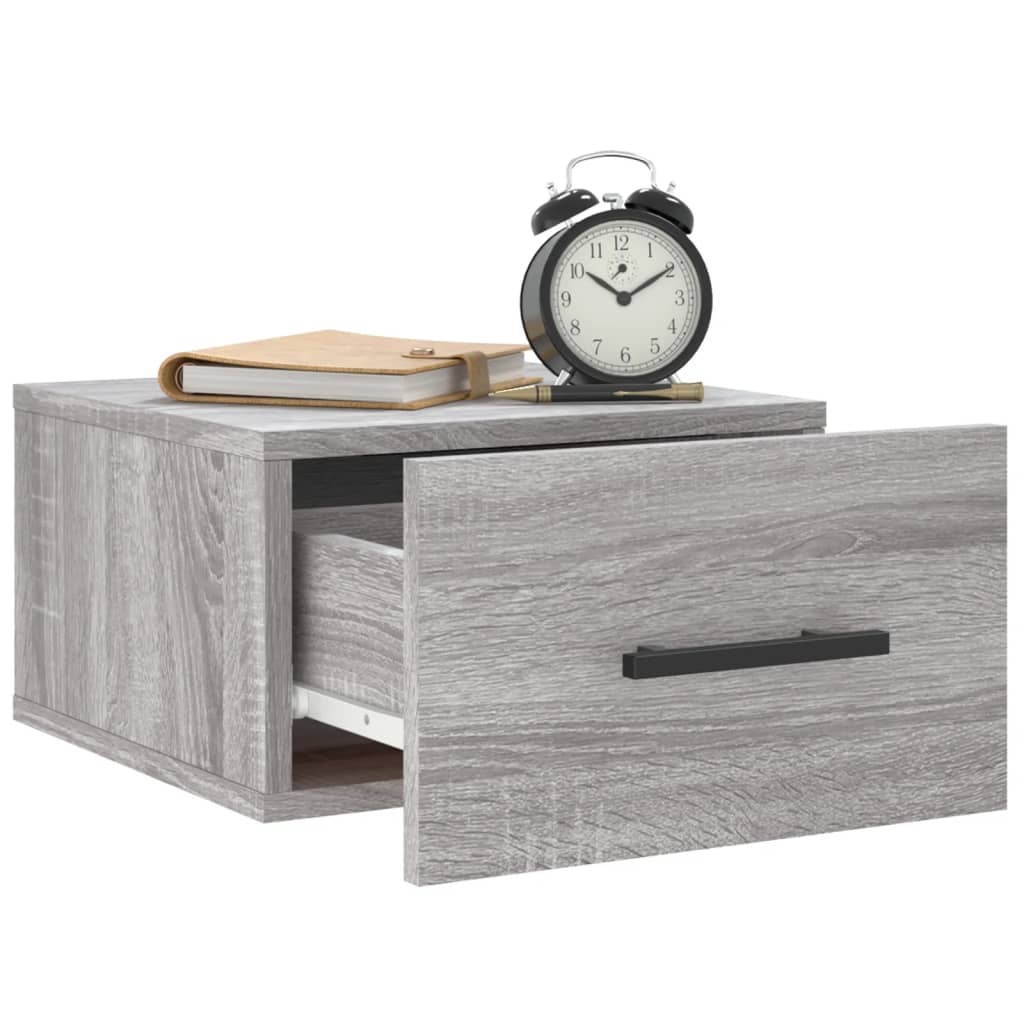 vidaXL Κομοδίνα Επιτοίχια Γκρι Sonoma 35 x 35 x 20 εκ.
