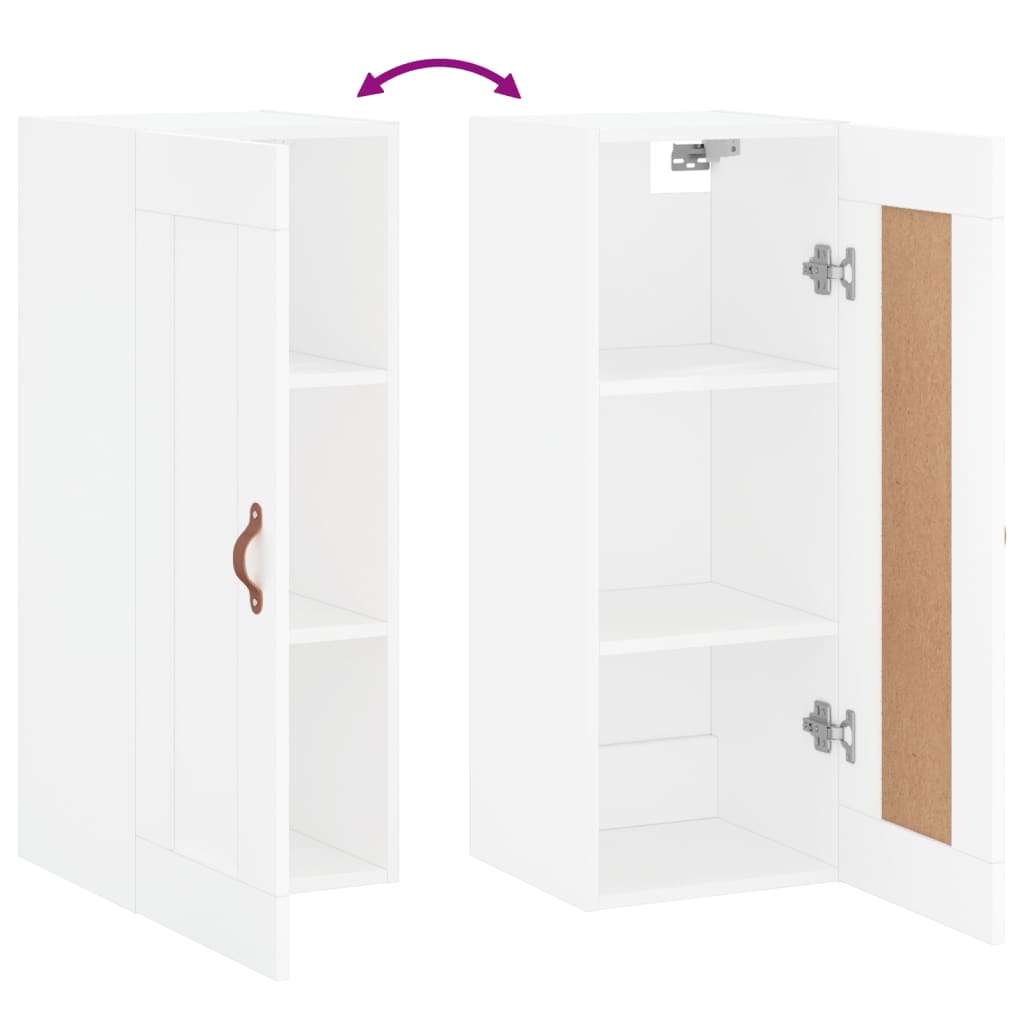 vidaXL Ντουλάπι Τοίχου Λευκό 34,5 x 34 x 90 εκ. από Επεξεργασμένο Ξύλο