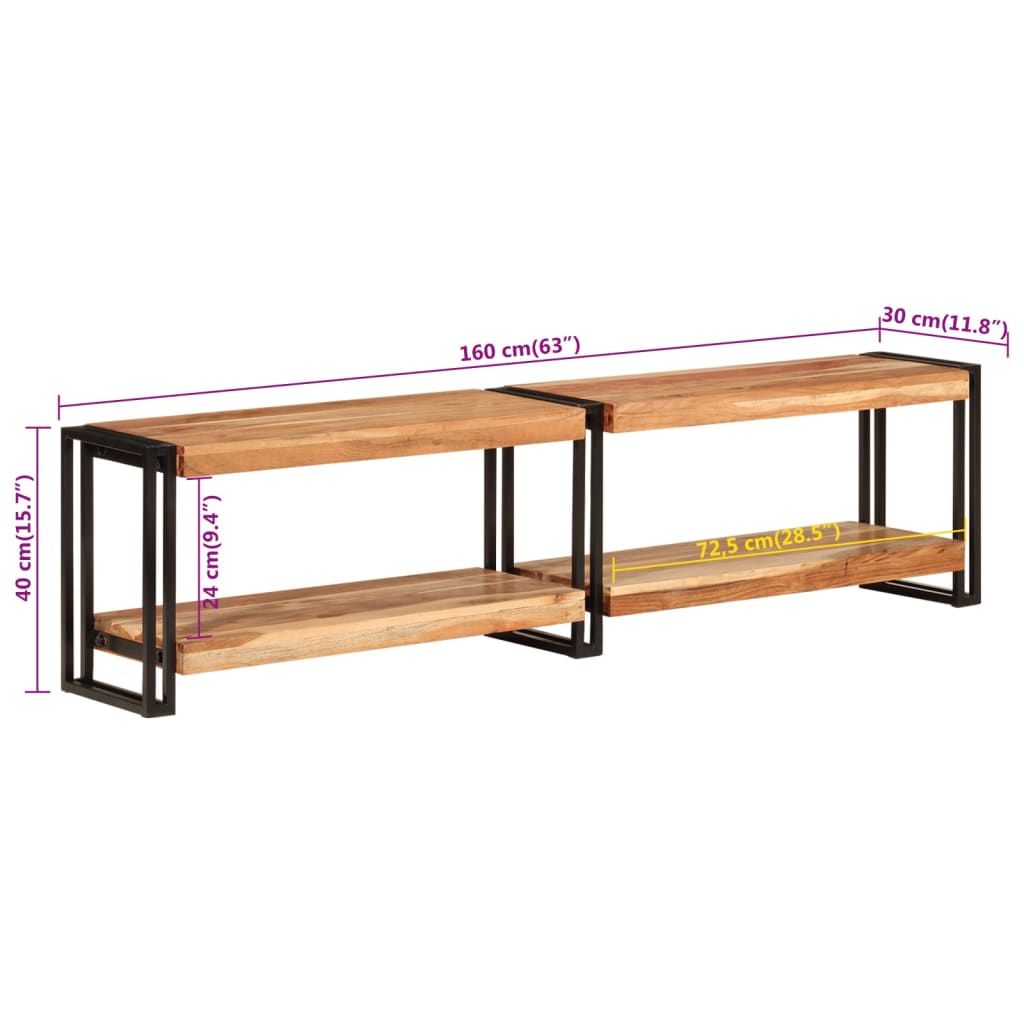 vidaXL Έπιπλο Τηλεόρασης 160 x 30 x 40 εκ. από Μασίφ Ξύλο Ακακίας