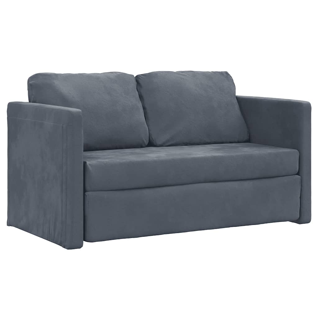 vidaXL Καναπές-Κρεβάτι Δαπέδου 2 σε 1 Σκ. Γκρι 122x204x55 εκ. Βελούδο