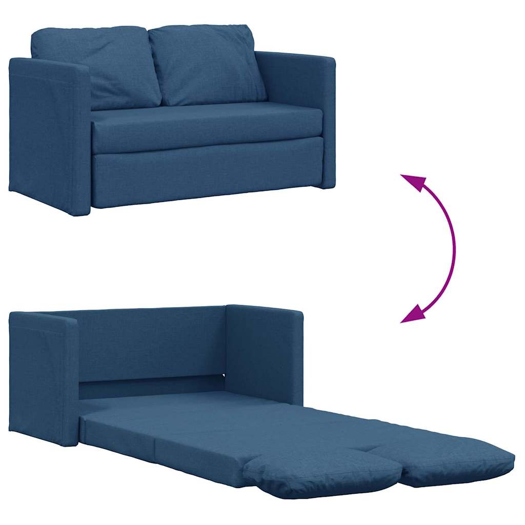 vidaXL Καναπές-Κρεβάτι Δαπέδου 2 σε 1 Μπλε 112x174x55 εκ. Ύφασμα