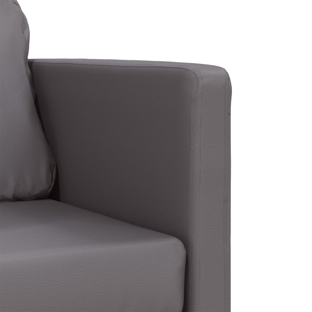 vidaXL Καναπές-Κρεβάτι Δαπέδου 2 σε 1 Γκρι 112x174x55 εκ. Συνθ. Δέρμα