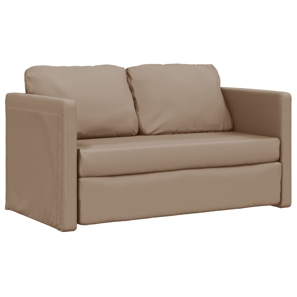 vidaXL Καναπές-Κρεβάτι Δαπέδου 2σε1 Καπουτσ. 112x174x55 εκ. Συνθ.Δέρμα